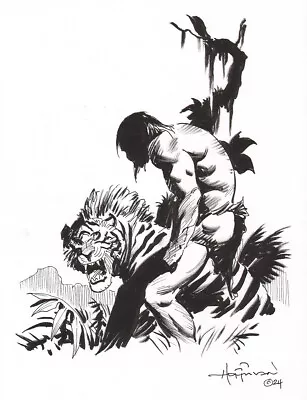 JUNGLE LORD & TIGON! U-D Drawing Retro Original Art From MIKE HOFFMAN! • $17.50