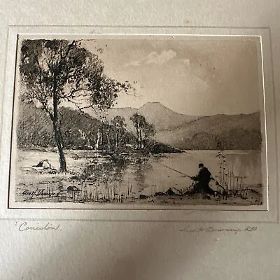 Vintage Geoff Downing Etching Print Coniston The Lake District • £13