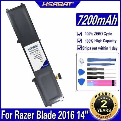 BETTY4 7200mAh Battery For Razer Blade 2016 14  V2 Series RZ09-0195 RZ09-0165 RZ • $198.12