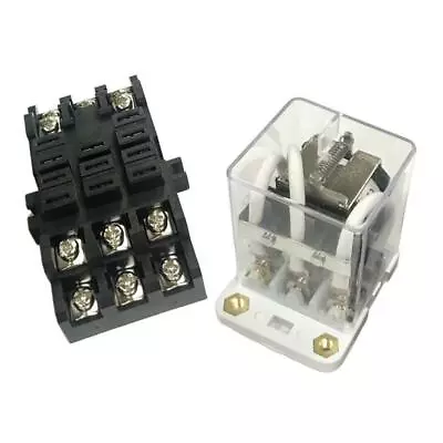 -38F 24VDC/240V 11-Pin  Large Power 40A Relay W/ Socket Included • £18.35