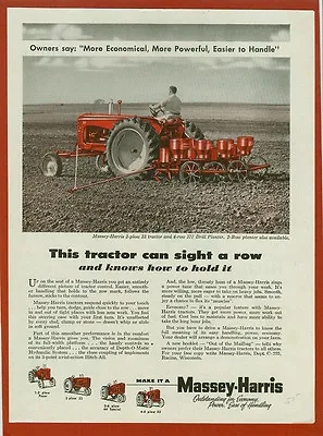 1955 Massey-Harris Tractor Ad - Model 33 - 4 Row Drill Planter - Racine WI • $8.95
