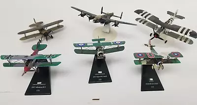 Classic Model Plane Metal Collection 6 Planes W/Stands Good Condition - L2 Pk 5 • £16
