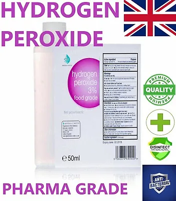 Hydrogen Peroxide 3% Premium FOOD GRADE 9ml-5L Disinfectant Sanitiser FREE P&P • £3.49