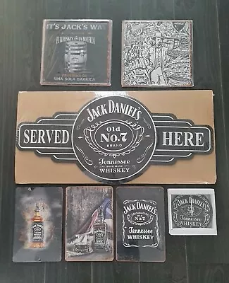 Jack Daniels No 7 Whiskey Metal Tin Signs Bar Shed & Man Cave Signs Clock • $179.99