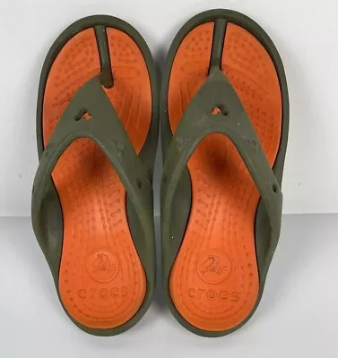 Crocs Disney Athens Flip Flops Sandals Size Womens 8 Mens 6 Orange Mickey Mouse • $19.90