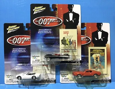 3x LOT JOHNNY LIGHTNING 007 JAMES BOND CARS MUSTANG MACH1 55 CHEVY TOYOTA 2000GT • $39.74