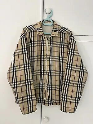 £85 • Buy Burberry London Nova-Check Harrington Jacket Large Beige Reversible