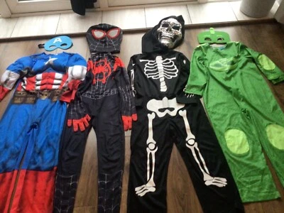 £16 • Buy Boys 4X Superhero Dressing Up Fancy Dress Costume Bundle Age 5-6 Years