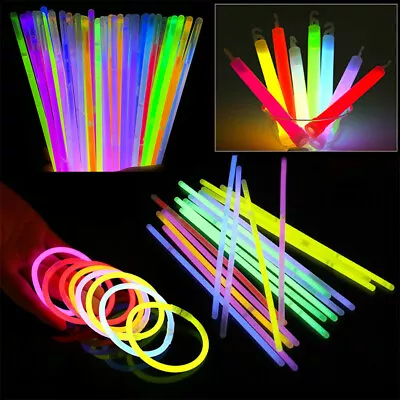 5-300 PCS Premium Glow Sticks 6/8/12/16 Inch Long Party Neon Safety Light USA • $19.99