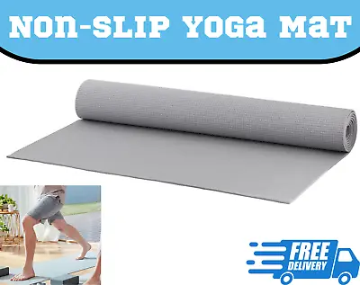 $6.33 • Buy Yoga Mat Thick Wide Nonslip Exercise Fitness Pilate Gym Durable Sports Pad 3mm