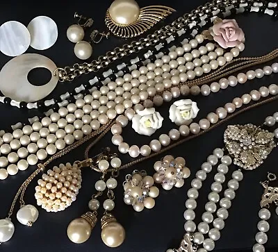 Vintage Fashion Pearl Jewelry Mix Lot - Unattributed  • $49