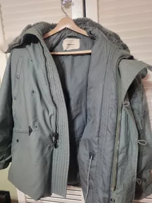 Green Military Parka Coat Extreme Cold Weather Hood Type N-3B Men's Small • $75