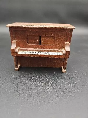 Vintage Miniature Dollhouse Wooden Piano Music Box Works! B4 • $19.99