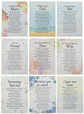Graveside Memorial Cards Loving Memory Remembrance Mum Dad Wife Sister Brother • £3.35