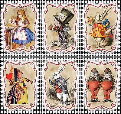 £2.49 • Buy 6 Alice In Wonderland MINI Decoration -Card Toppers- Props Mad Hatters Tea Party