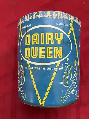 Vintage Old 1957 Dairy Queen Ice Cream Container (1/2 Gallon) Collectible Decor • $25