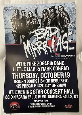 Bad Marriage Featuring Tommy Skeoch Formerly Of Tesla And Resist And Bite Poster • $5