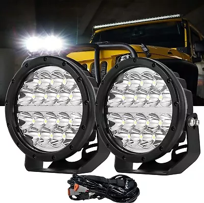 2PCS 7inch Round LED Driving Lights Flood Spot DRL Work Lamps SUV Offroad Truck • $118.88