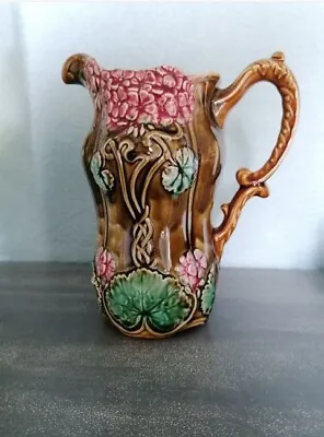 Antique French Majolica Pitcher Coligny Art • $59