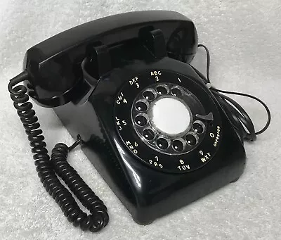 Vintage ITT Model 500 Series BLACK Rotary Desk Table Top Telephone • $29.99