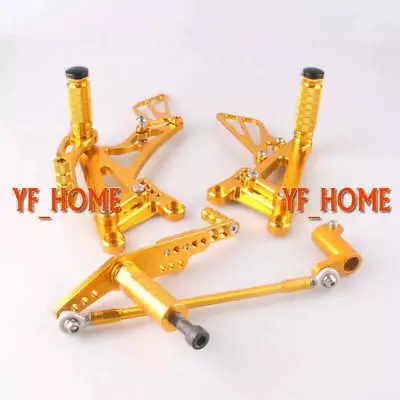 Adjustable Rearset Rear Set Footpegs Footrest Gold For Yamaha YZF R1 2007-2008 • $123.07