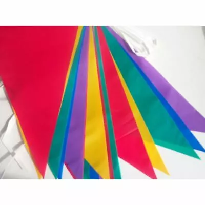 10M Multi Coloured Bunting Banner 20 Flags For Outdoor Party Garden Decorations • £3.44