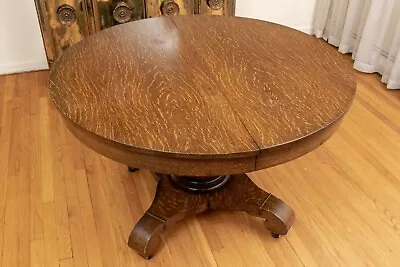 Imposing Mission Oak Arts & Craft Extension Dining Table  • $6450