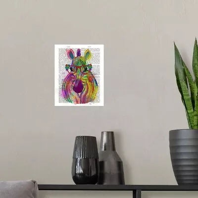 Zebra Rainbow Splash 1 Poster Art Print Zebra Home Decor • $29.99