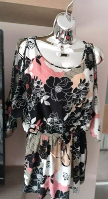 £6.99 • Buy F&f Floral Mini Dress Playsuit Summer Size 12 80's Design Tunic Top