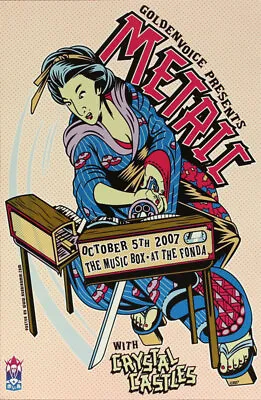 Metric Crystal Castles Poster 10/5/2007 Music Box Henry Fonda Theatre LA ICM • $59.99