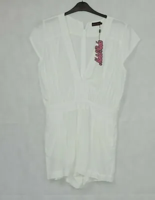 Motel Rocks Jacqueline Plain White Jumpsuit Size L Rrp £48 CR191 CC 04  • $22.37