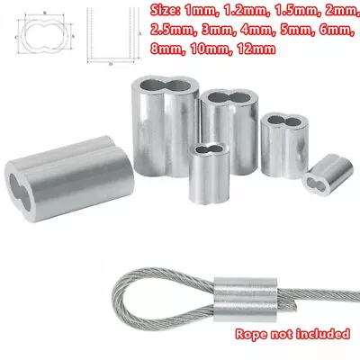 Aluminium Swages Crimps Ferrule For 1mm - 12mm Stainless Steel Wire Rope Cable • $13.80