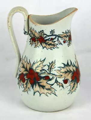 Charming Antique Cork Edge & Malkin Jugs C. 1860-71 In Hollyberry Pattern • £4.95