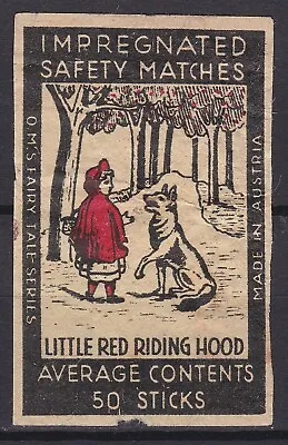 Old Matchbox Label Austria Little Red Riding Hood AC50 • $3.69