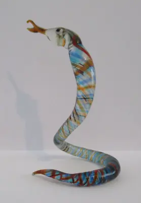 Rare Vintage 1950's Handmade Colourful Glass Snake / Glass Animal Ornament • £9.99