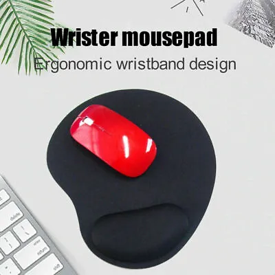 £3.19 • Buy Black Anti-slip Comfort Mouse Mat Pad With Gel Foam Rest Wrist Support Pc Laptop