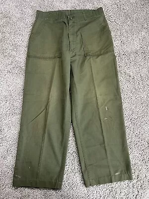 Vtg 80s Mens 34 Distressed US Military OG507 Durable Press Trousers Pants USA • $34.95