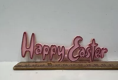 Vintage  1970's Hard Plastic  Happy Easter  Cake  Toppers Pink 5  • $4.99