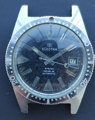 Vintage Men's Diver 20 ATM Electra Lip Automatic Watch ETA 2472 Tropical • $319.21