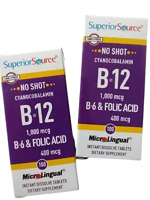 Superior Source No Shot B12 & Folic Acid 1000 Mcg 100/Box Lot Of 2 • $29.99