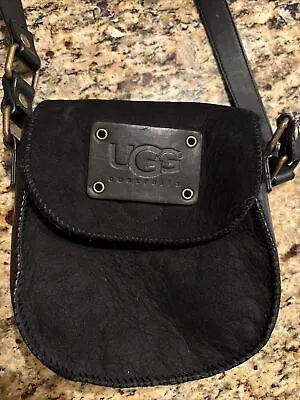 UGG Crossbody Womens Black  Suede Leather Shearling Bag • $25