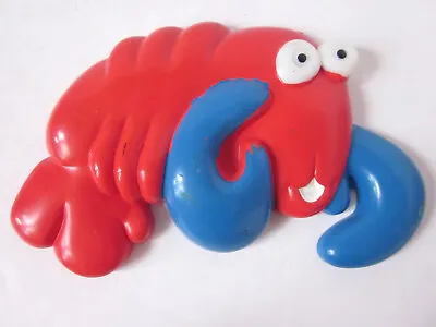 Vintage 80's 3D Molded Plastic LOBSTER Fridge Magnet Refridgerator Seafood • $5