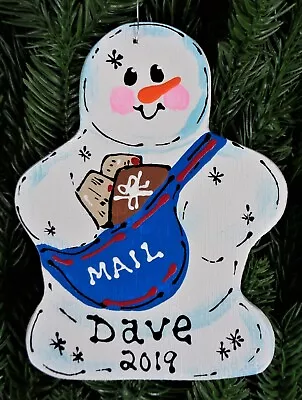 Mailman Mail Carrier Christmas ORNAMENT Personalize U CHOOSE NAME & YEAR Wood • $7.15