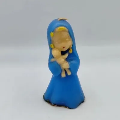 Vintage Gurley Candle Virgin Mary Holding Baby Jesus Christmas Decoration 3 Inch • $11.99