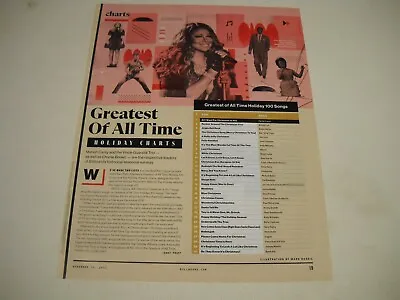 MARIAH CAREY At Top Of All-Time Holiday List 2021 Promo Poster Ad Song Chart • $9.95