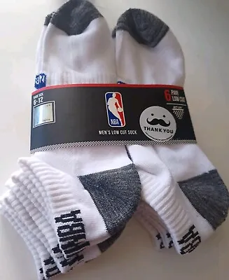 NBA Logoman SOCKS LOW CUT SOCKS SIZE 6-12 Logoman Black White Gray Work Gym Run  • $18.50