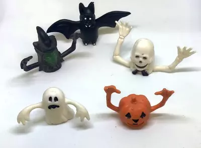 Vtg Lot Of 5 Halloween Rubber Finger Puppets Witch Ghost Skeleton Jack O Lantern • $26.87