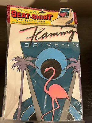 Vintage THE SEAT-SHIRT Car Seat Cover FLAMINGO Retro 1980s Tropical NOS • $49.99