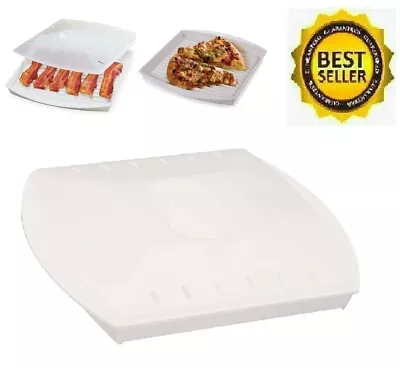 Microwave Bacon Rack With Lid Hot Dog Sausage Grill Pan Tray Cooker Cookware USA • $15.74