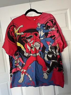 Power Rangers Mighty Morphin Power Rangers Vintage Art All Over Sz Large • $38.50